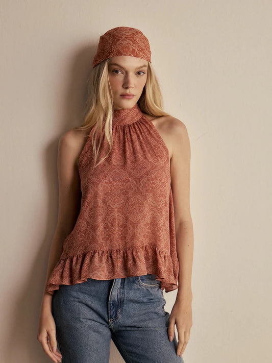 Blusa Lilou Paisley Terracota - Bonne Soirée
