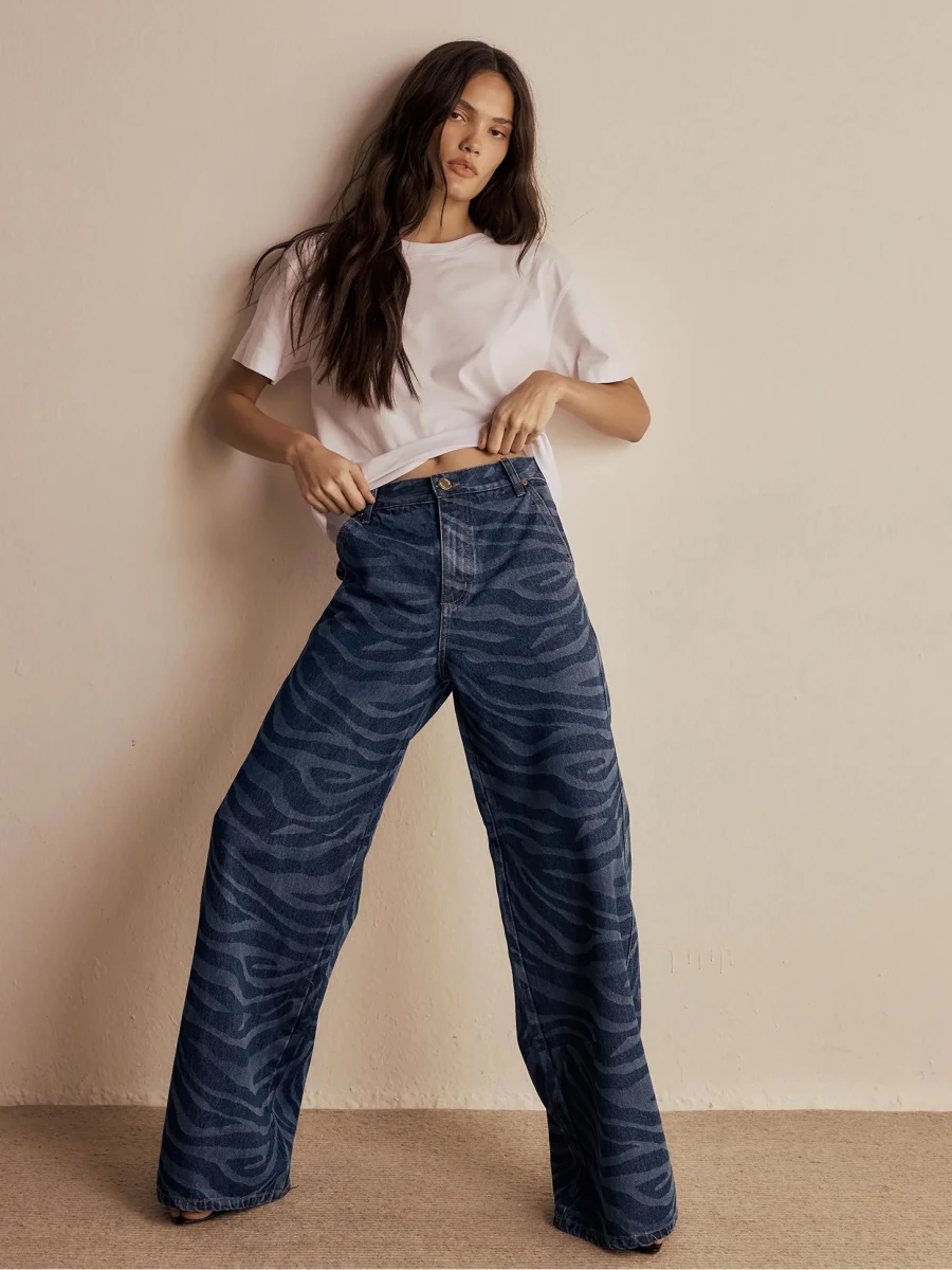 Calça Kayra Zebra Jeans Azul Marinho - Bonne Soirée