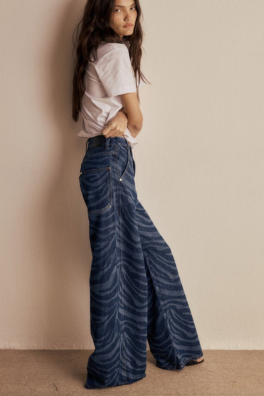 Calça Kayra Zebra Jeans Azul Marinho - Bonne Soirée