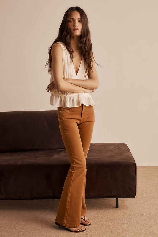 Calça Sarja Beatrice Camel