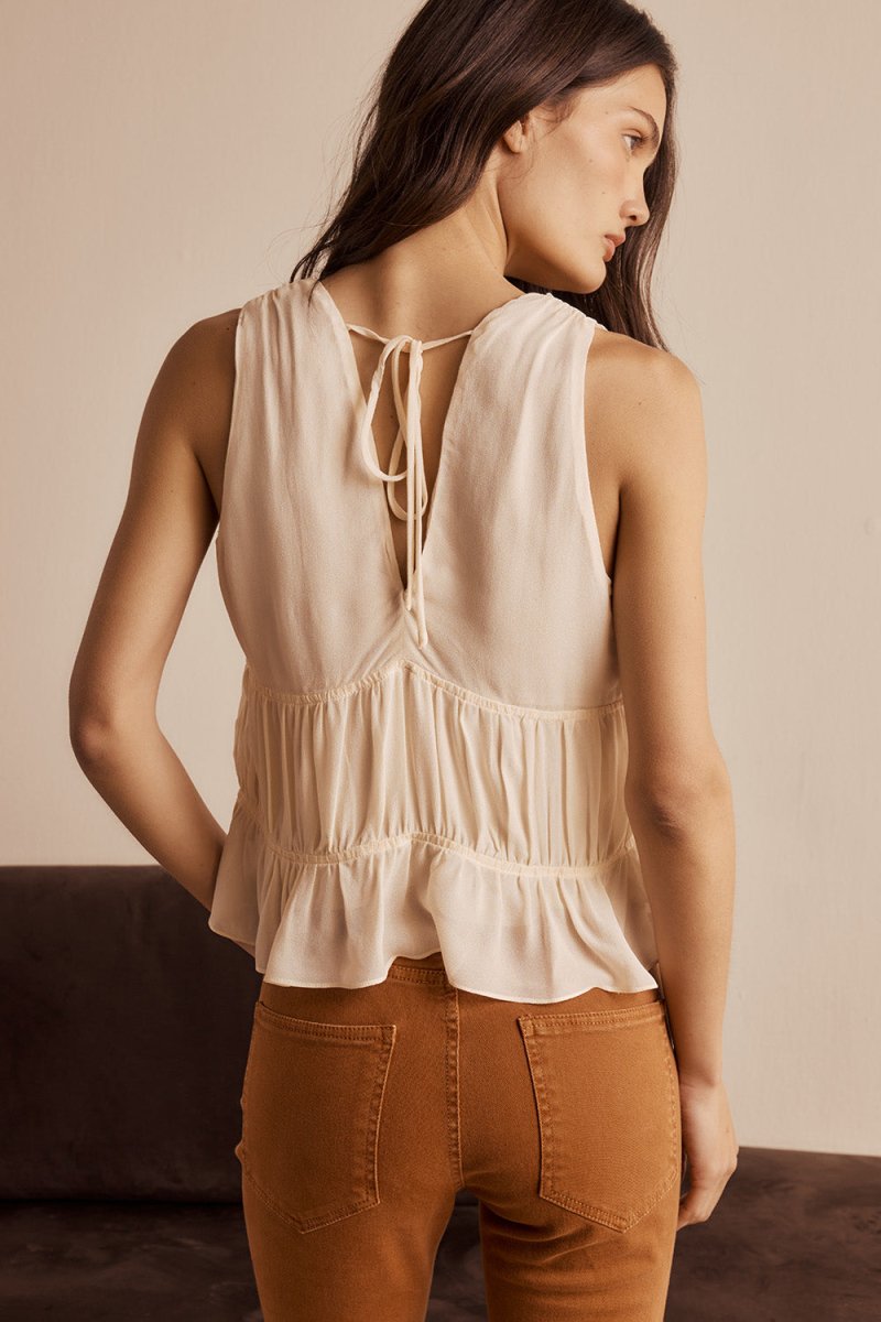 Blusa Gabrielle Vanilla Liso - Bonne Soirée