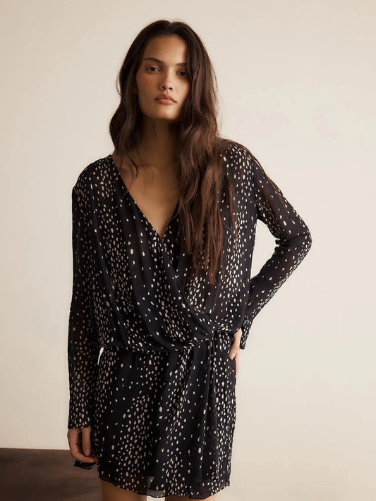 Vestido Lilou Bambi Preto - Bonne Soirée