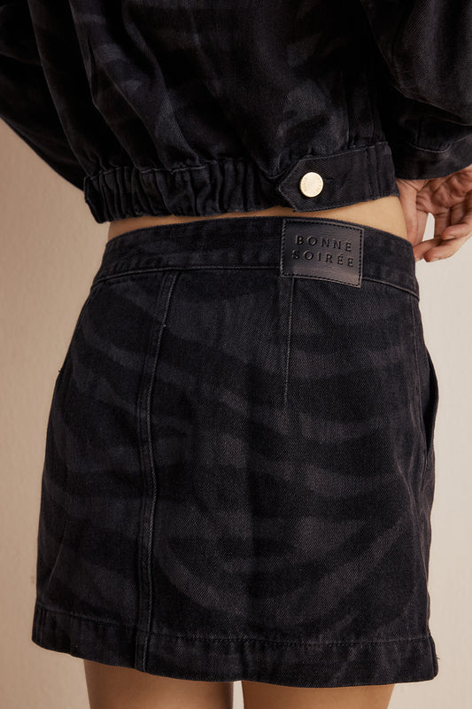 Saia Kayra Jeans Zebra