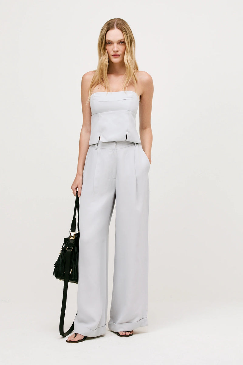 Calça Linho Gabriela Cinza - Bonne Soirée