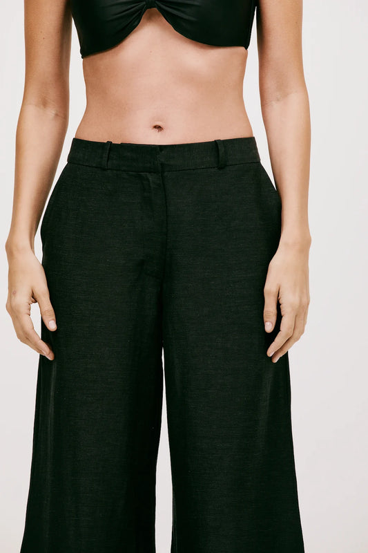 Calça Sophie Linho Preto - Bonne Soirée