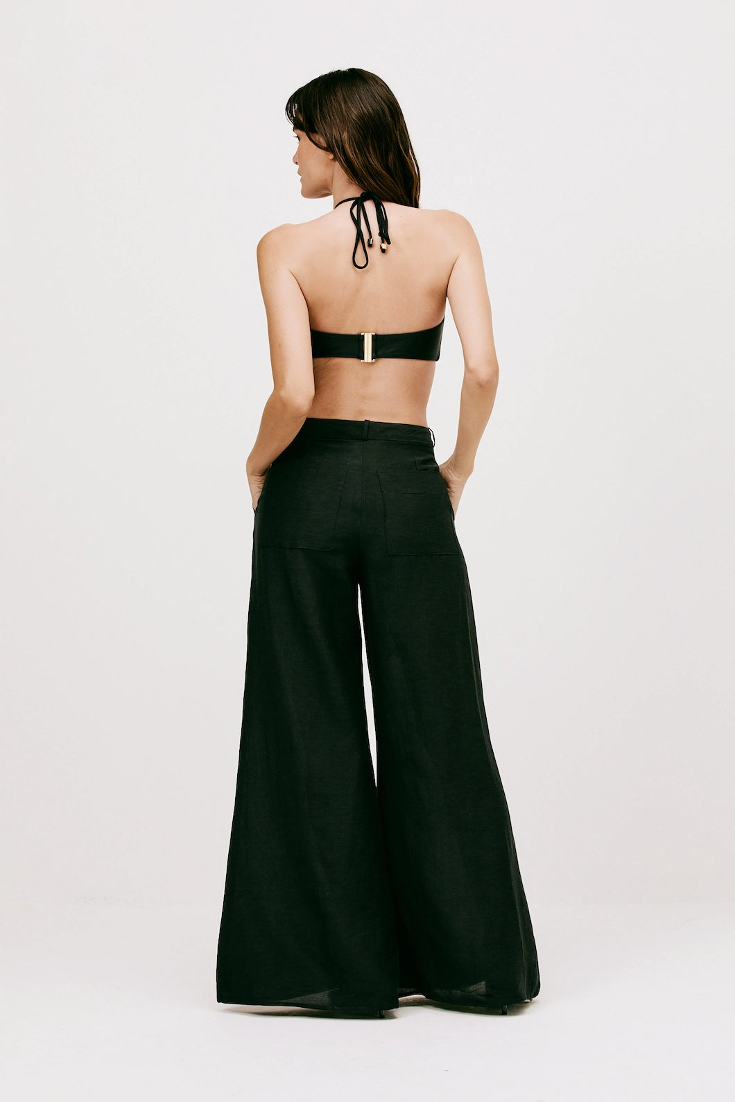 Calça Sophie Linho Preto - Bonne Soirée