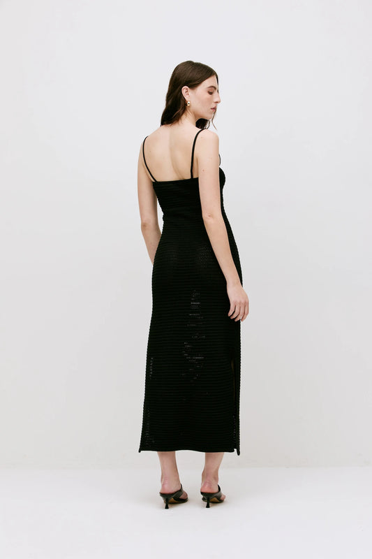 Vestido Louyse Tricot Preto - Bonne Soirée