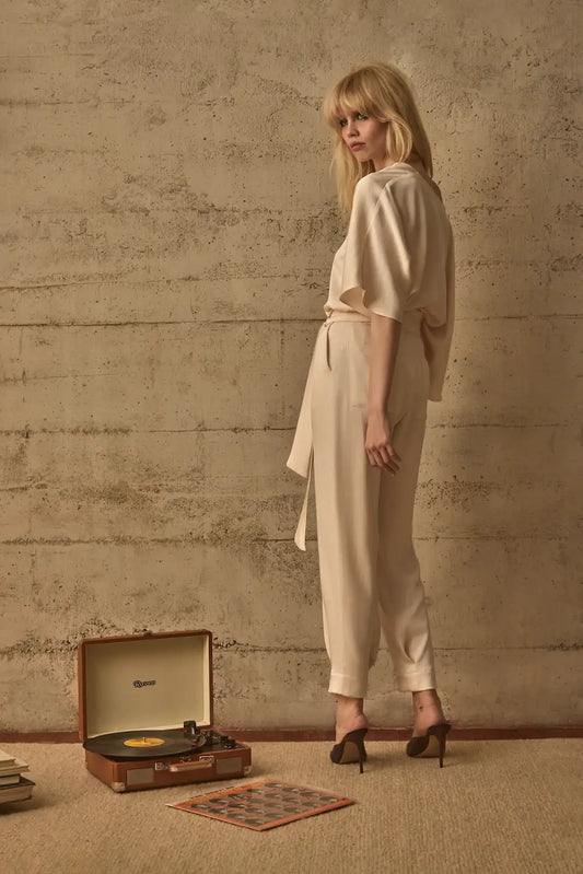 Calça Inès Alfaiataria Blush - Bonne Soirée