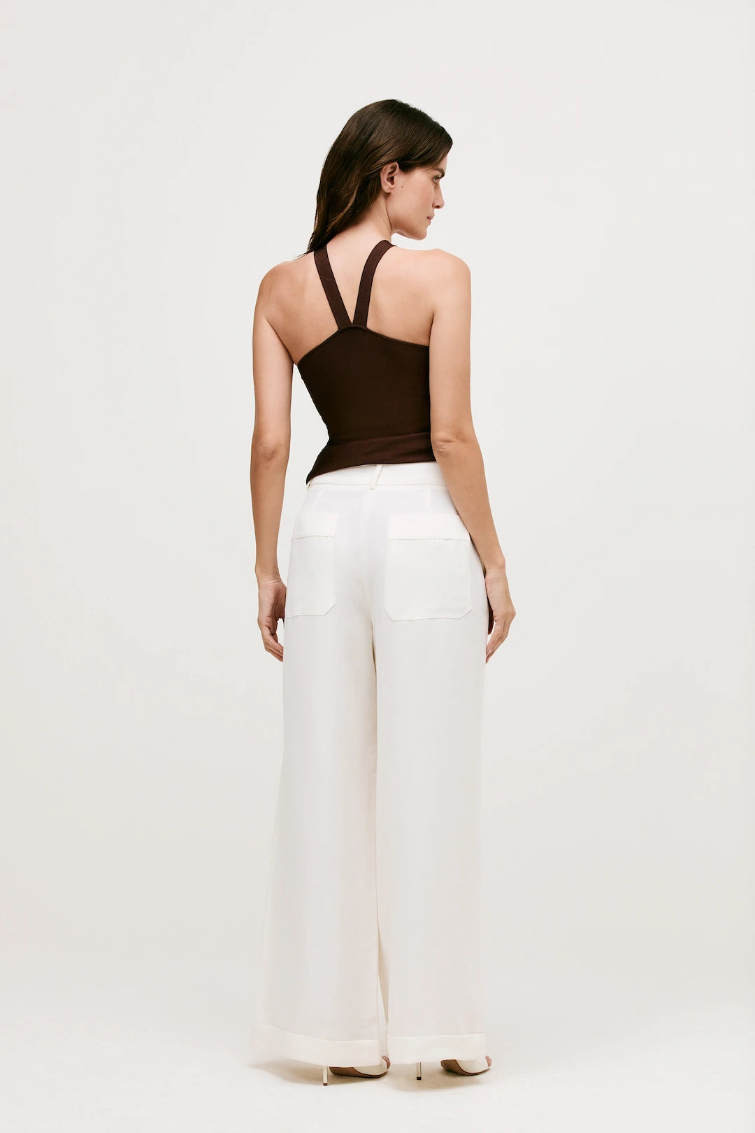 Calça Linho Off White Wide Leg Gabriela - Bonne Soirée