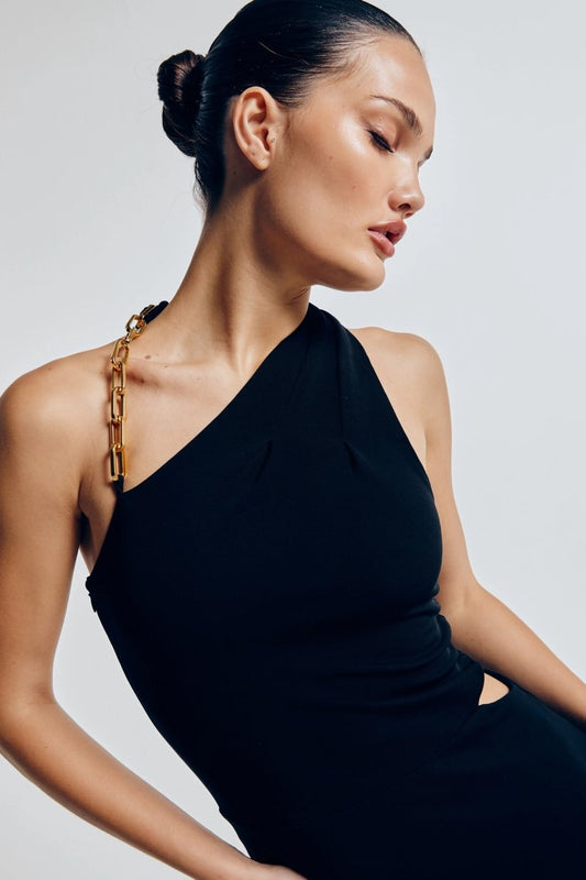 Vestido Midi Jade - Preto - Bonne Soirée