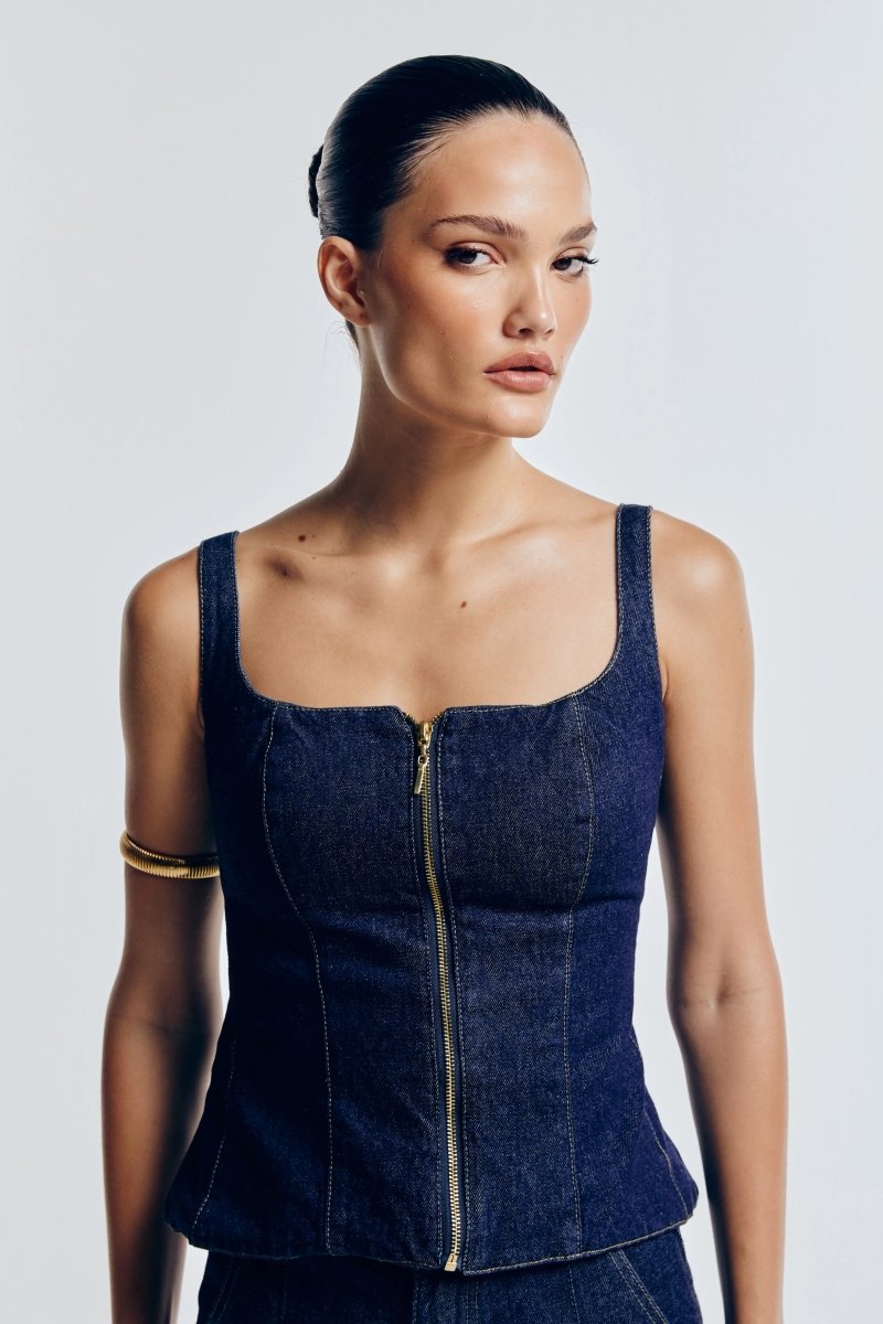 Top Jeans Daisy - Azul Marinho - Bonne Soirée