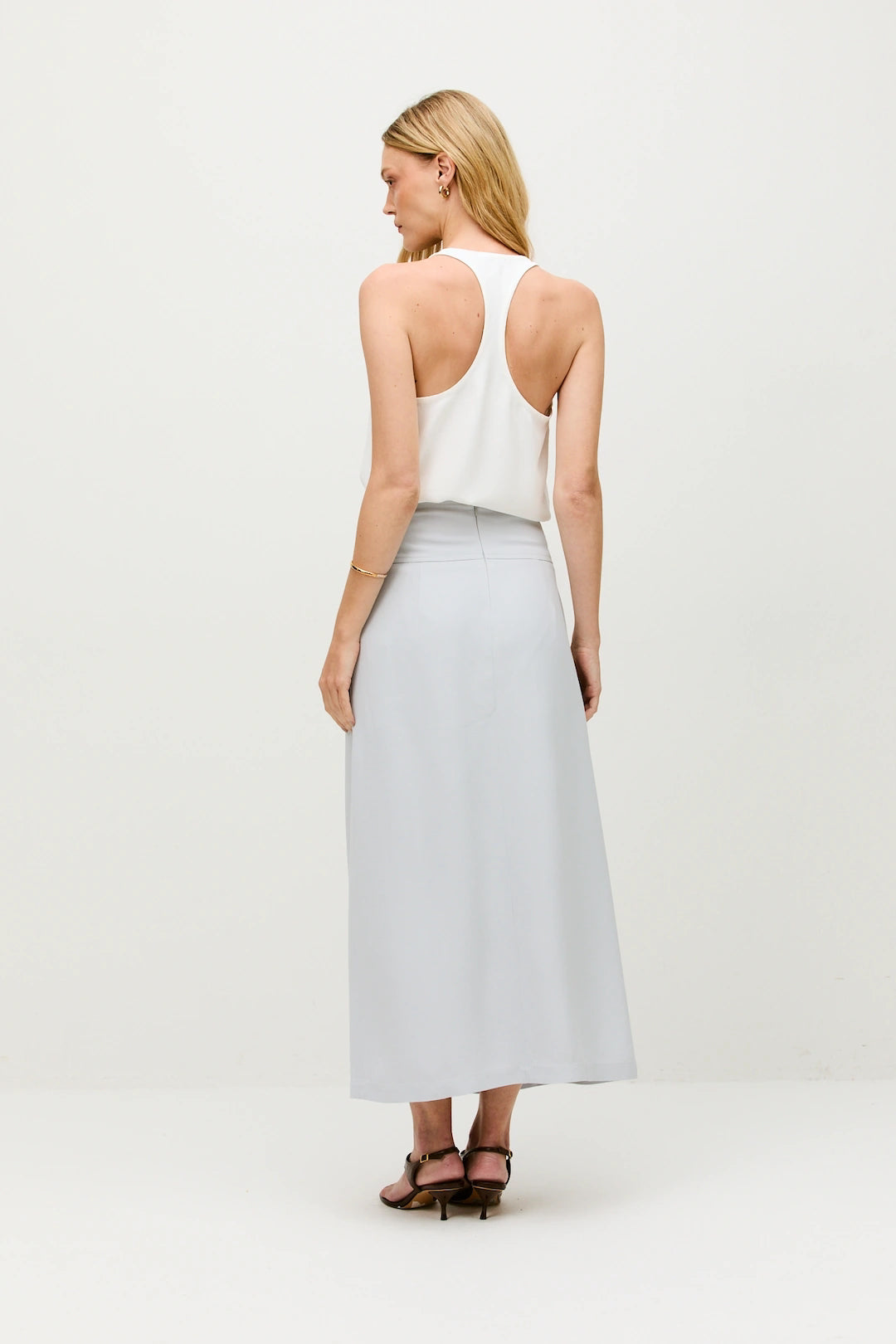 Saia Midi Natalie Alfaiataria Light Blue