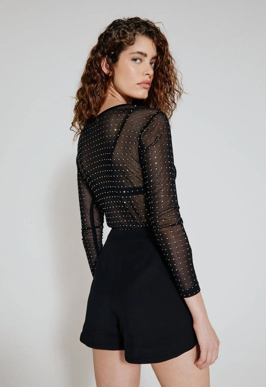 Blusa Tule Desiré - Preto - Bonne Soirée