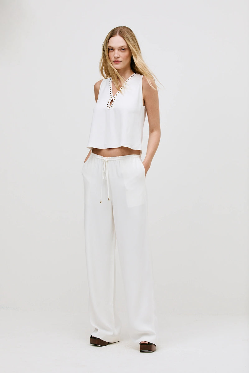 Calça Crepe Gal Off White