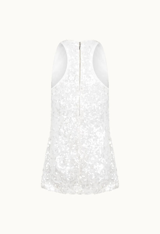 Vestido Curto Paetês Nicole - Off White - Bonne Soirée
