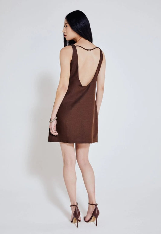 Vestido Linho Aline - Marrom - Bonne Soirée