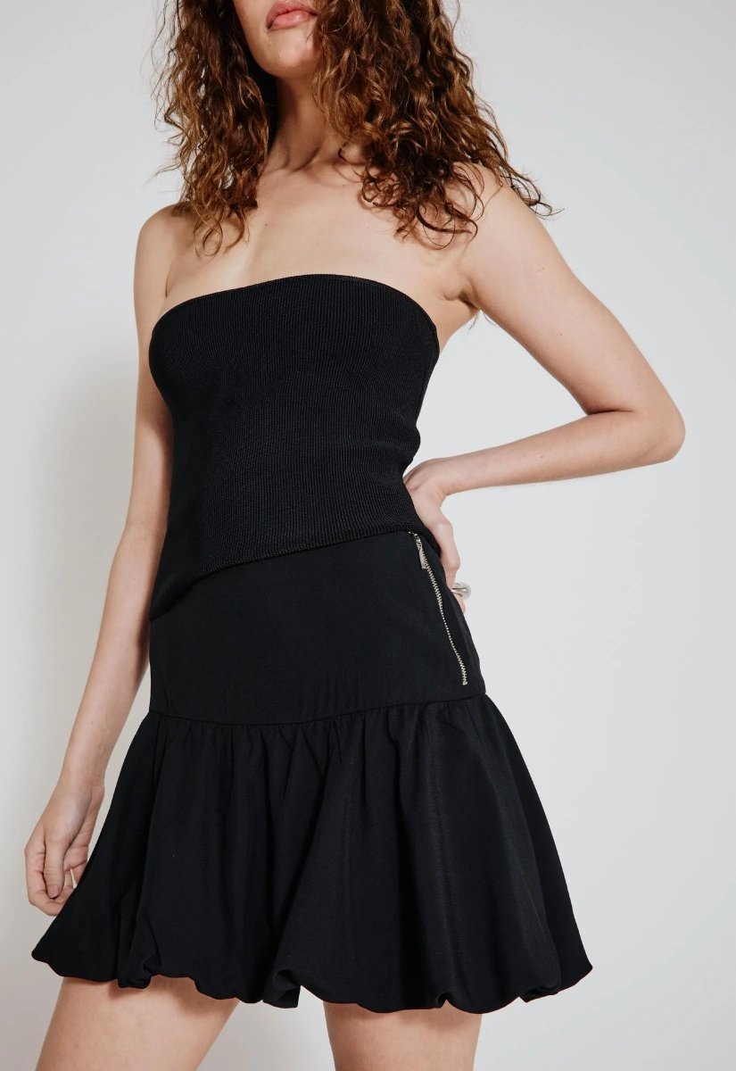 Mini Saia Balonê Delphine - Preto - Bonne Soirée
