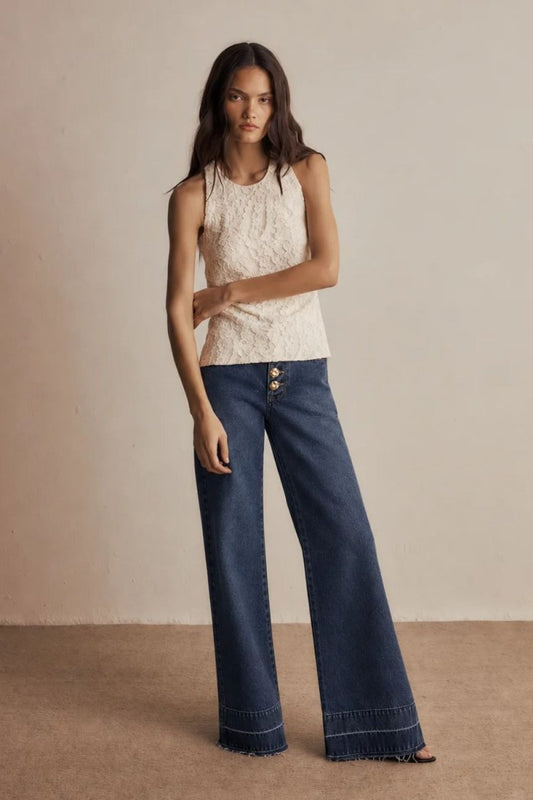 Calça Bardot Jeans Azul Médio - Bonne Soirée