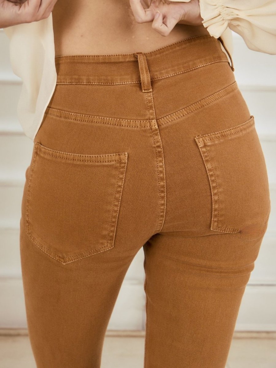 Calça Sarja Beatrice Camel - Bonne Soirée