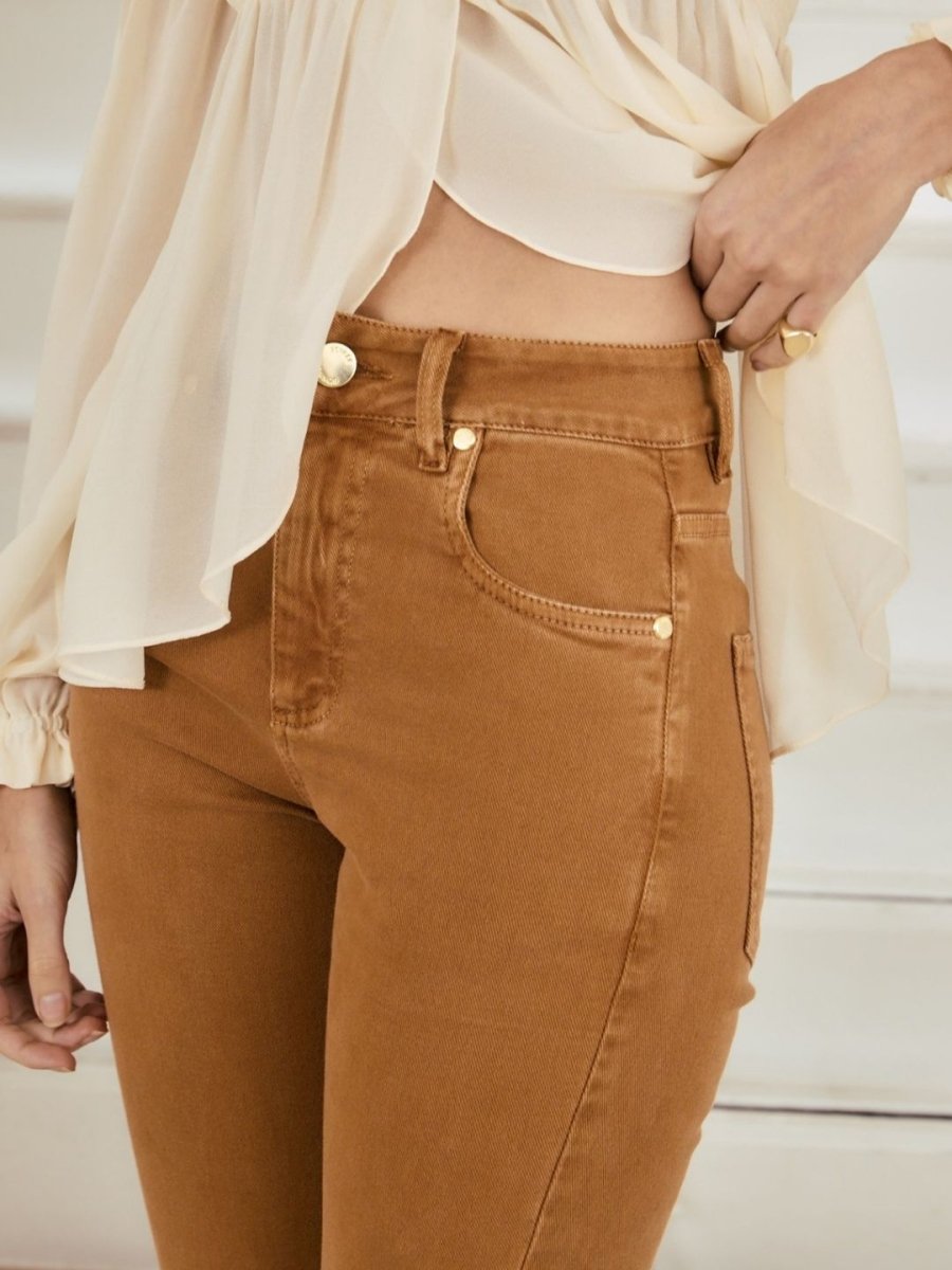 Calça Sarja Beatrice Camel - Bonne Soirée