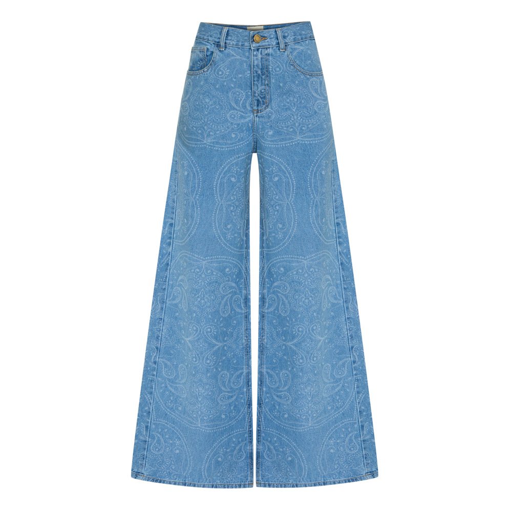 Calça Bohème Jeans Paisley - Bonne Soirée