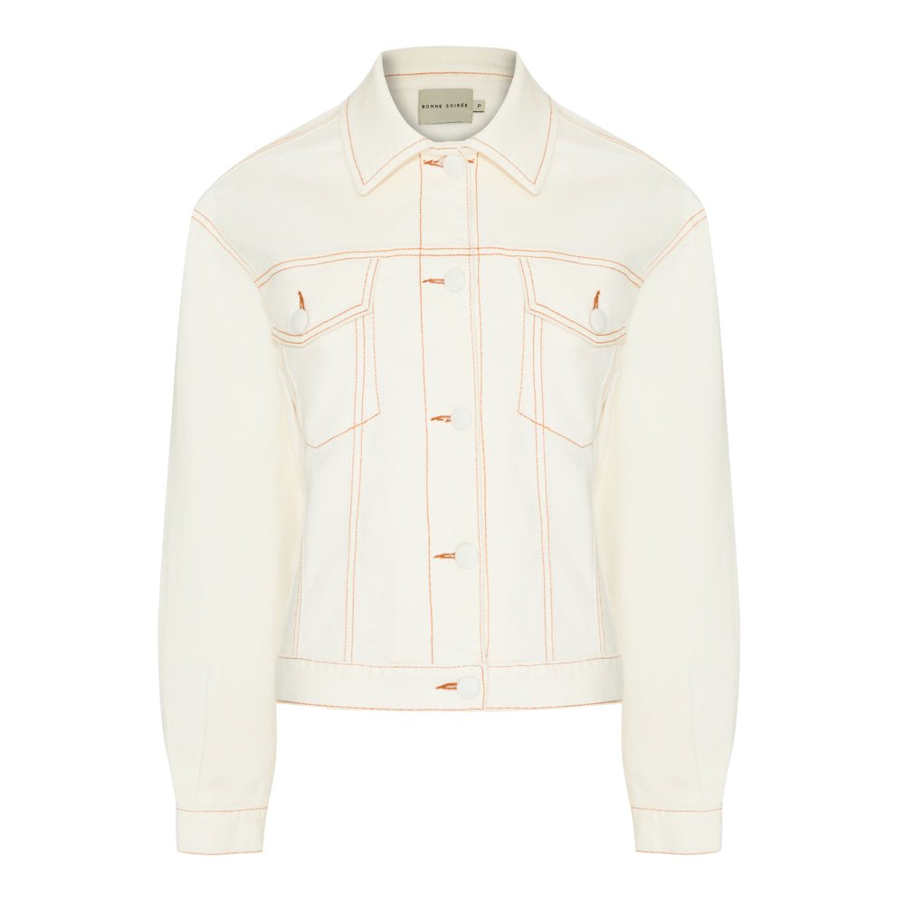 Jaqueta Margot Jeans Off - White - Bonne Soirée