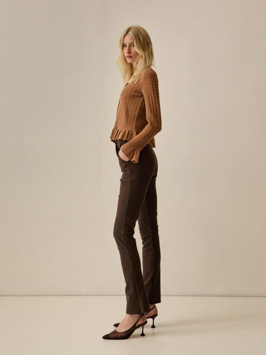 Calça Bootcut Victoria Marrom - Bonne Soirée