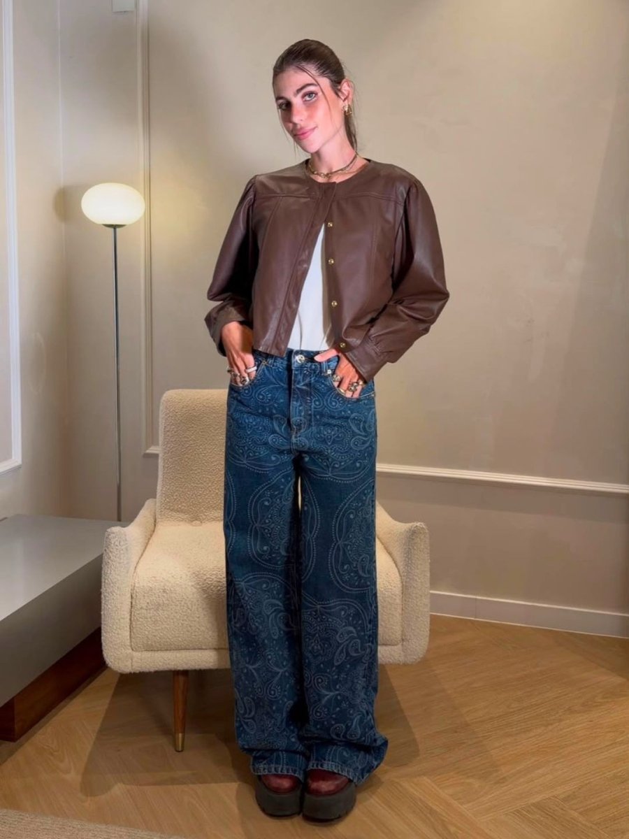 Calça Bohème Jeans Paisley Indigo - Bonne Soirée
