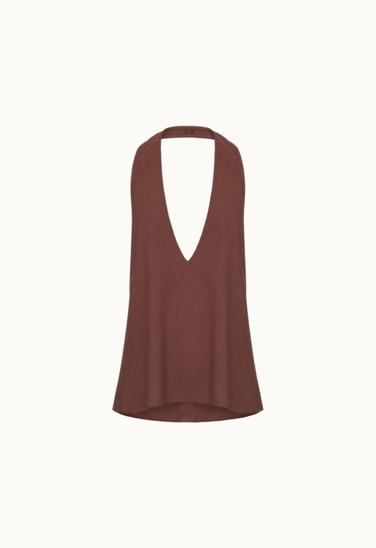 Blusa Mathilde Crepe Marrom - Bonne Soirée