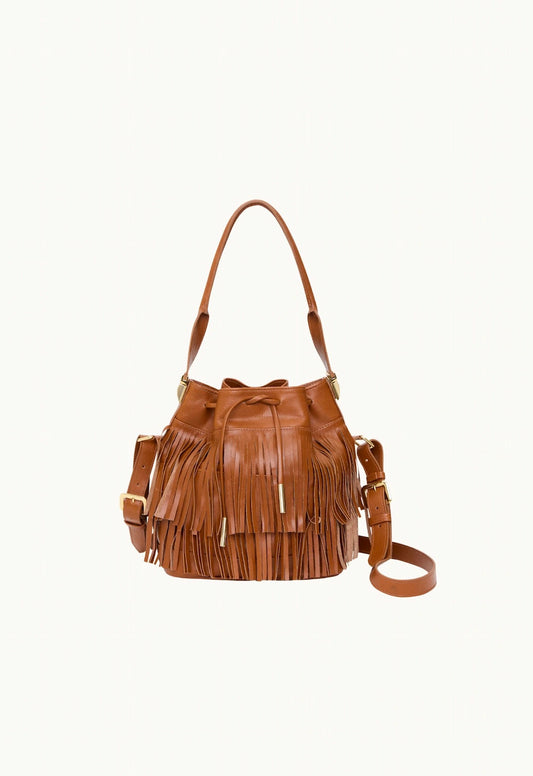 Bolsa Le Bucket Couro Marrom Canela - Bonne Soirée